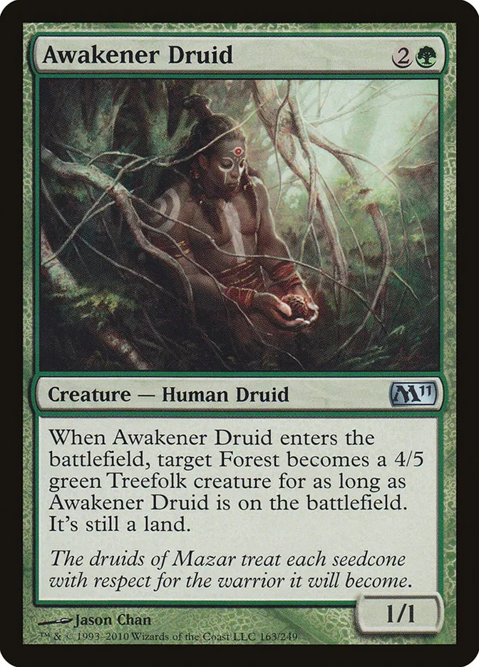 2010 Magic 2011 Awakener Druid uncommon #163 uncommon card image