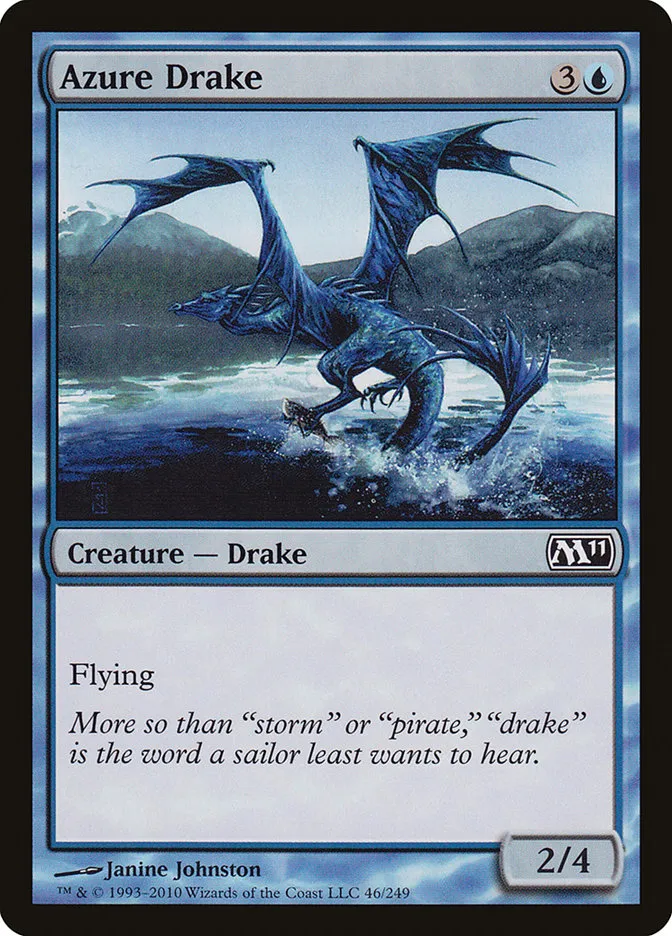 2010 Magic 2011 Azure Drake common #46 common card image