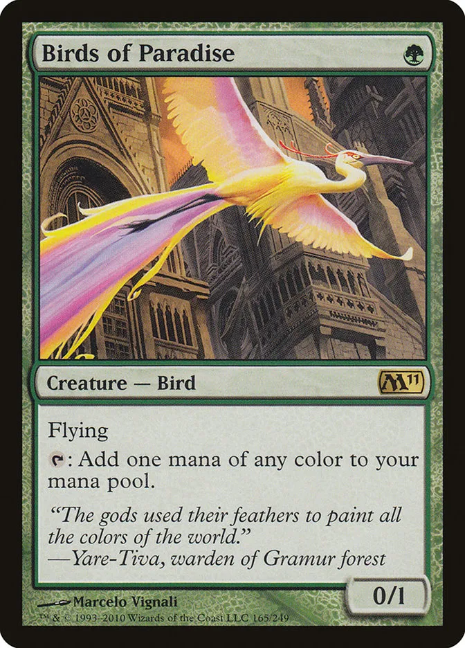 2010 Magic 2011 Birds of Paradise #165 rare card image