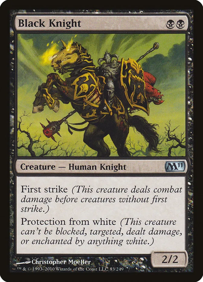 2010 Magic 2011 Black Knight uncommon #83 uncommon card image