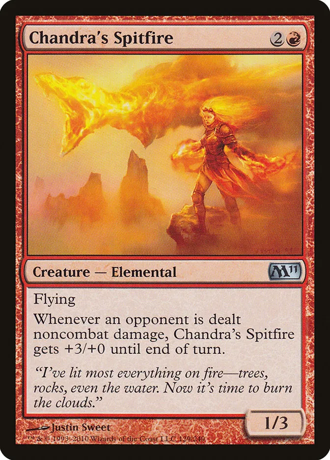 2010 Magic 2011 Chandra's Spitfire uncommon #129 uncommon card image