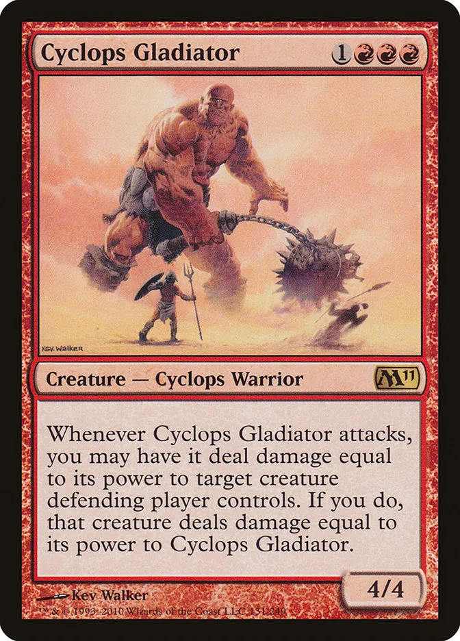 2010 Magic 2011 Cyclops Gladiator rare #131 rare card image