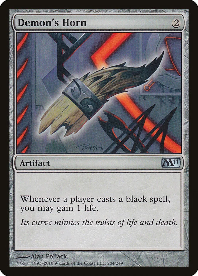 2010 Magic 2011 Demon's Horn uncommon #204 uncommon card image