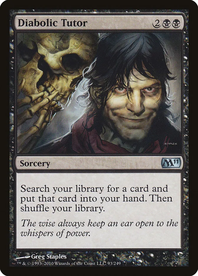 2010 Magic 2011 Diabolic Tutor uncommon #93 uncommon card image