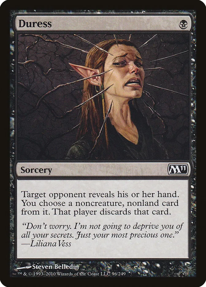 2010 Magic 2011 Duress common #96 common card image