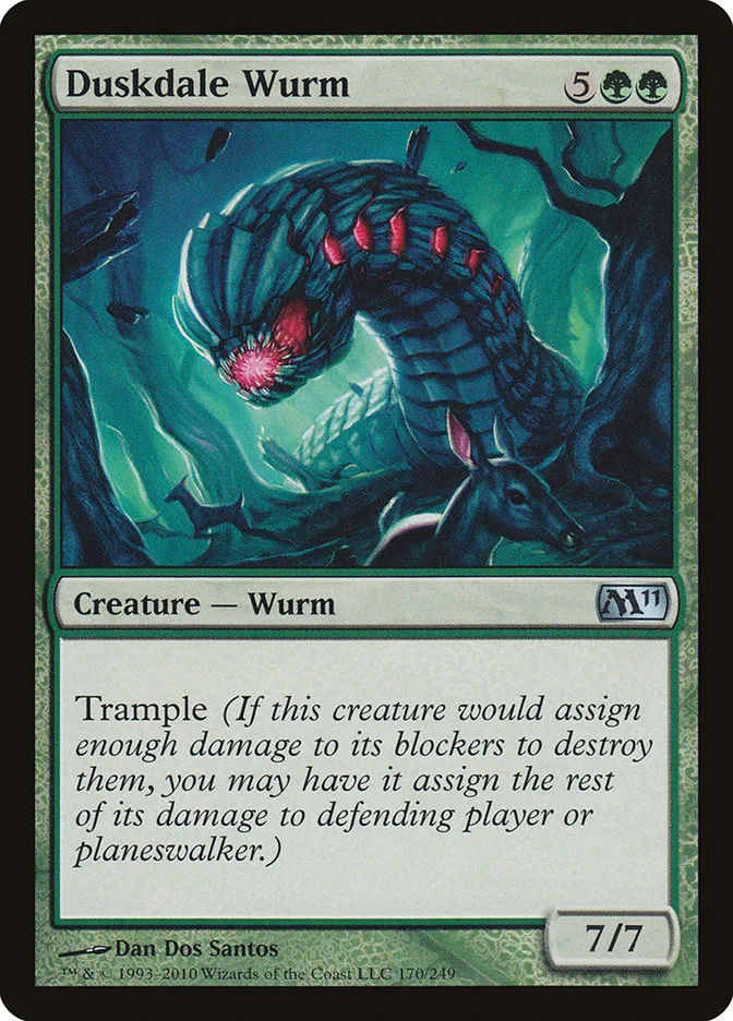 2010 Magic 2011 Duskdale Wurm #170 uncommon card image