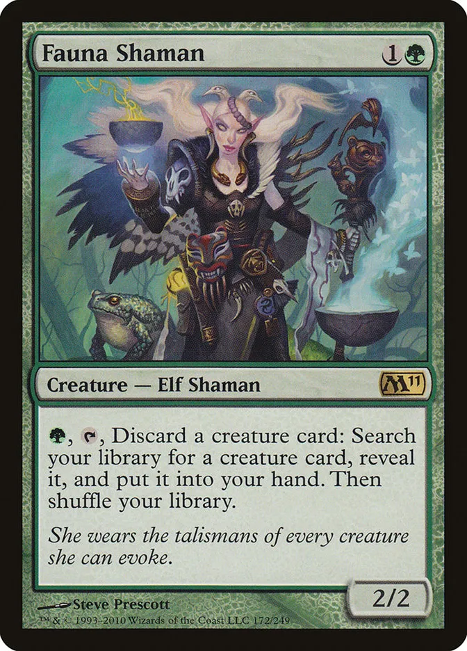 2010 Magic 2011 Fauna Shaman #172 rare card image