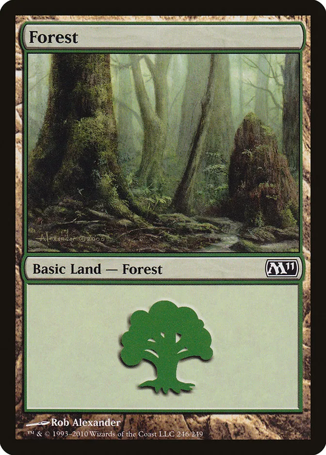 2010 Magic 2011 Forest common #246 common card image