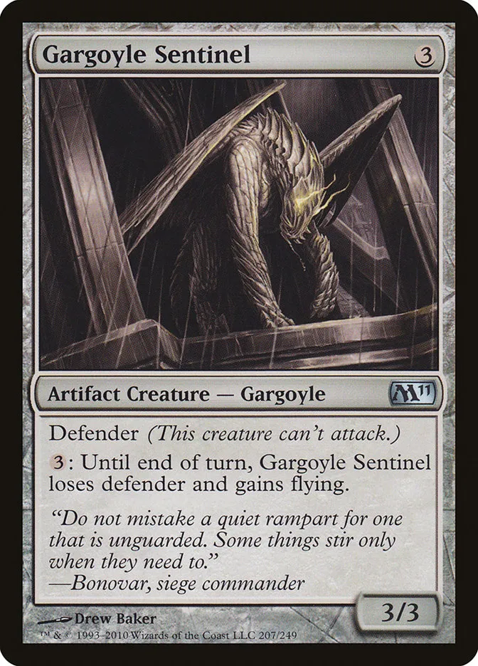 2010 Magic 2011 Gargoyle Sentinel uncommon #207 uncommon card image
