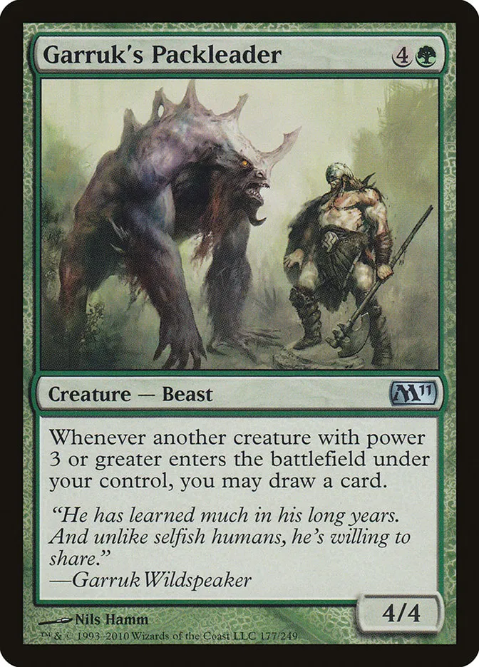 2010 Magic 2011 Garruk's Packleader #177 uncommon card image