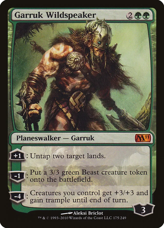 2010 Magic 2011 Garruk Wildspeaker mythic #175 mythic card image