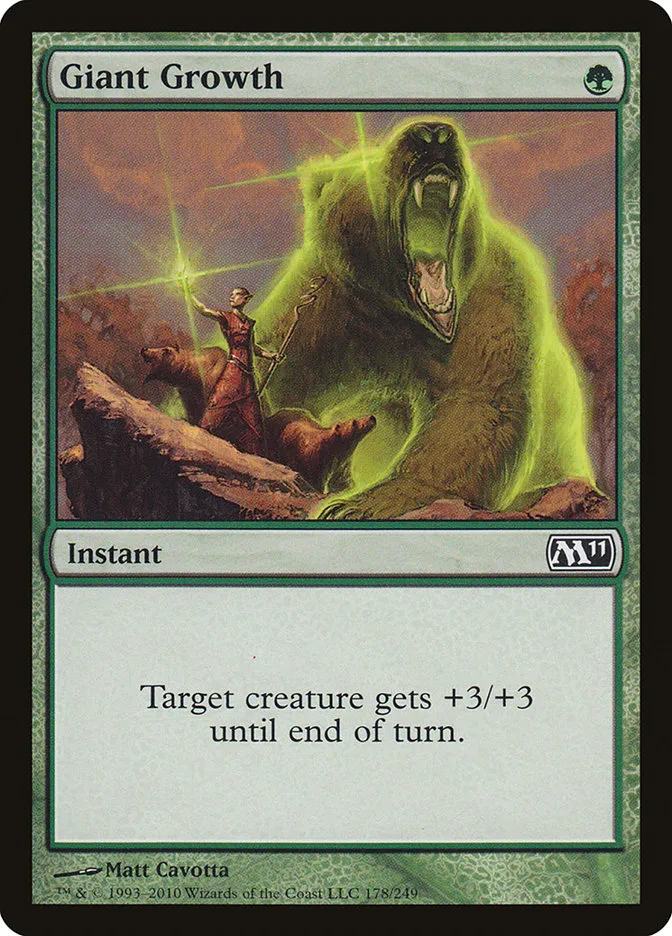 2010 Magic 2011 Giant Growth common #178 common card image