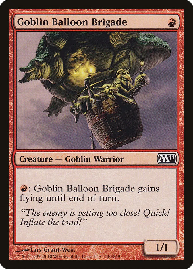 2010 Magic 2011 Goblin Balloon Brigade common #140 common card image