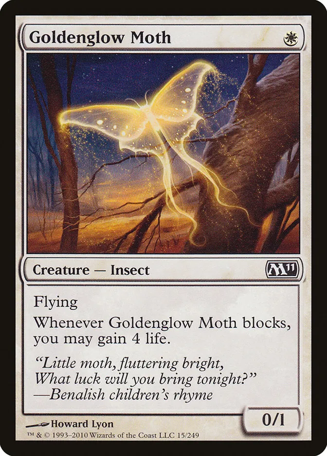 2010 Magic 2011 Goldenglow Moth common #15 common card image