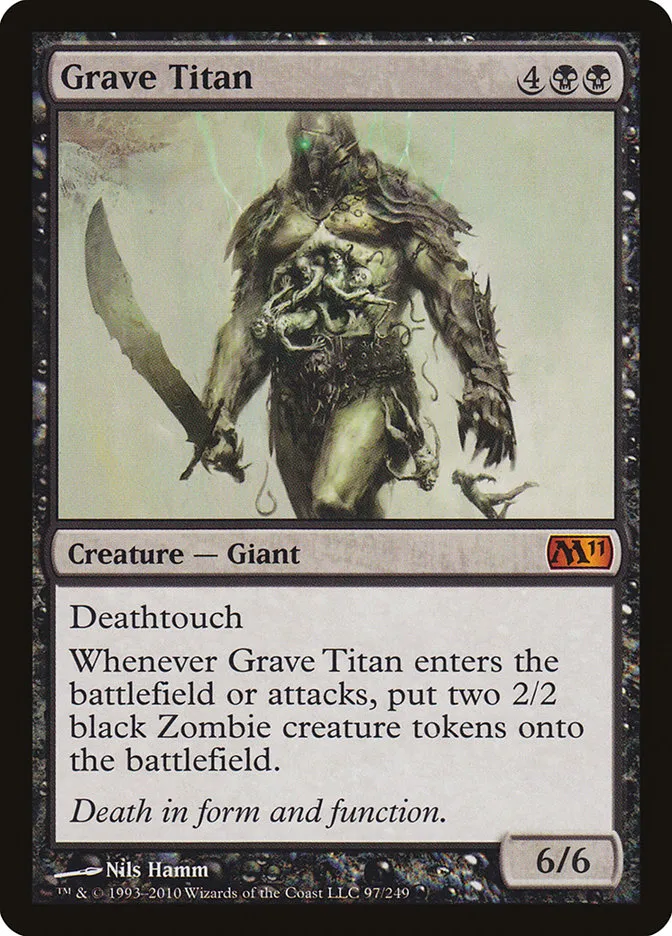 2010 Magic 2011 Grave Titan mythic #97 mythic card image