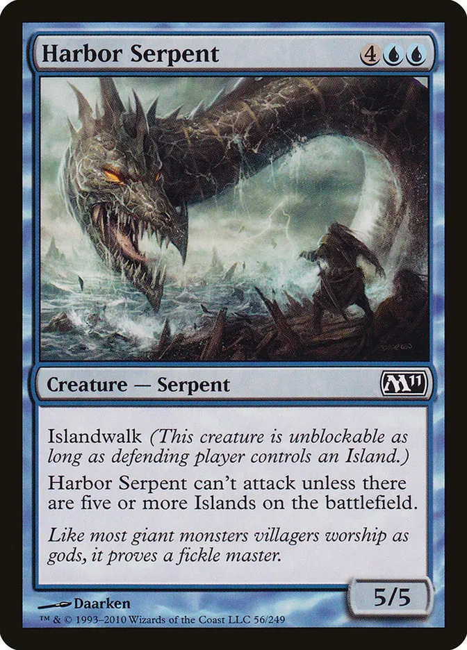 2010 Magic 2011 Harbor Serpent common #56 common card image