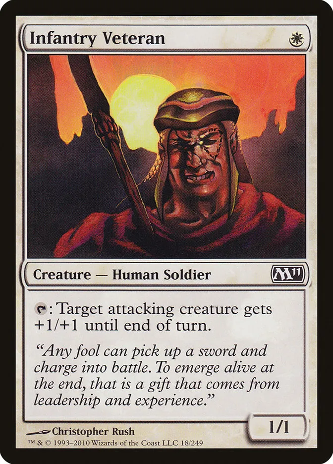 2010 Magic 2011 Infantry Veteran common #18 common card image