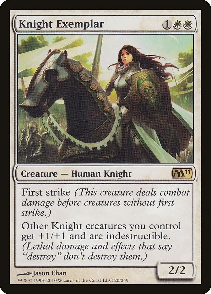 2010 Magic 2011 Knight Exemplar rare #20 rare card image
