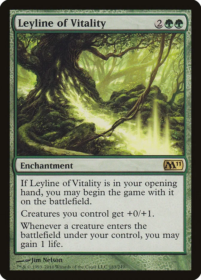 2010 Magic 2011 Leyline of Vitality #183 rare card image