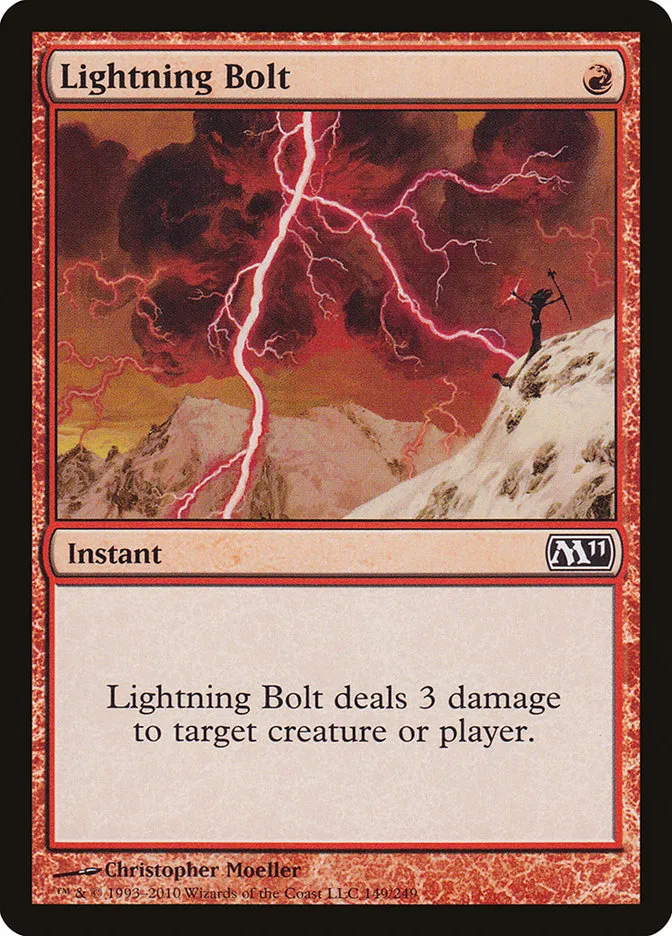 2010 Magic 2011 Lightning Bolt common #149 common card image