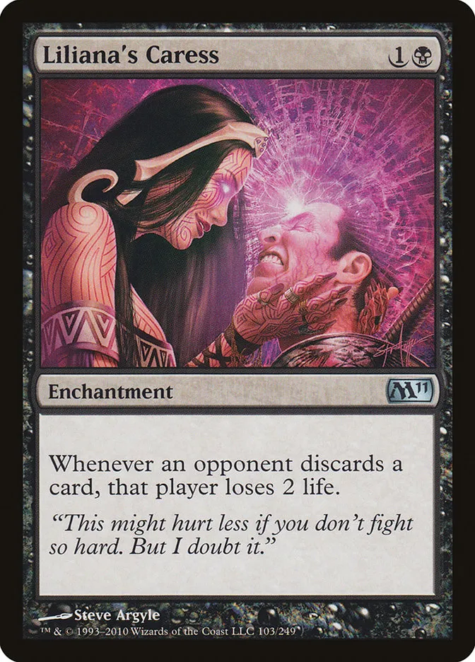 2010 Magic 2011 Liliana's Caress uncommon #103 uncommon card image
