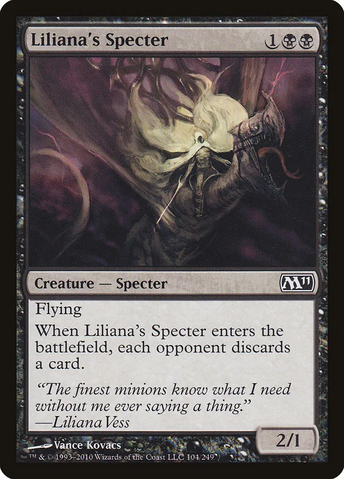 2010 Magic 2011 Liliana's Specter common #104 common card image