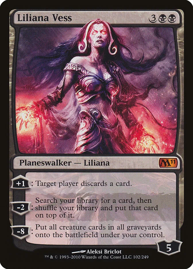 2010 Magic 2011 Liliana Vess mythic #102 mythic card image