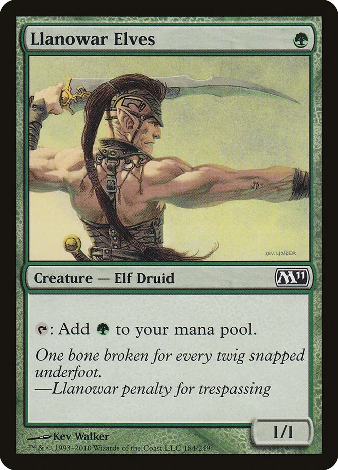 2010 Magic 2011 Llanowar Elves common #184 common card image