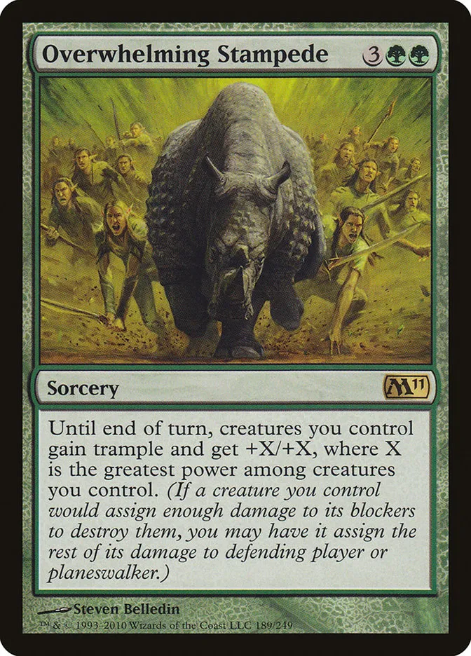 2010 Magic 2011 Overwhelming Stampede #189 rare card image