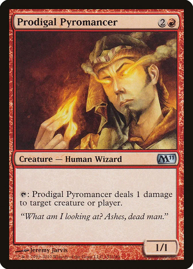 2010 Magic 2011 Prodigal Pyromancer uncommon #152 uncommon card image