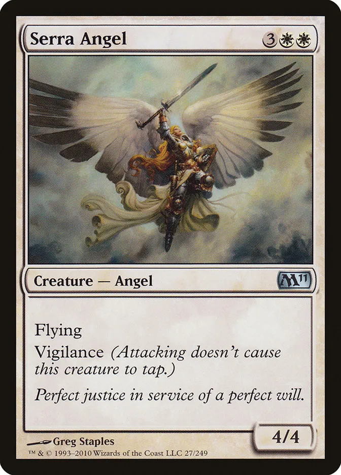 2010 Magic 2011 Serra Angel uncommon #27 uncommon card image