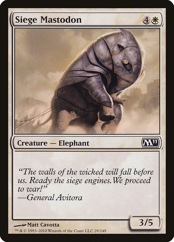 2010 Magic 2011 Siege Mastodon common #29 common card image