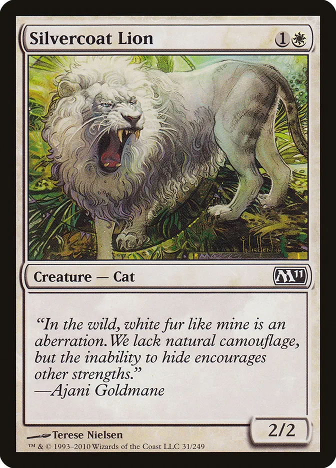 2010 Magic 2011 Silvercoat Lion common #31 common card image