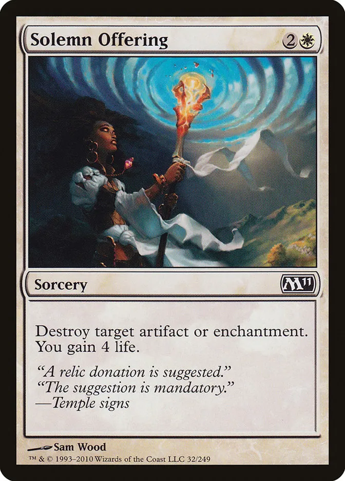 2010 Magic 2011 Solemn Offering common #32 common card image