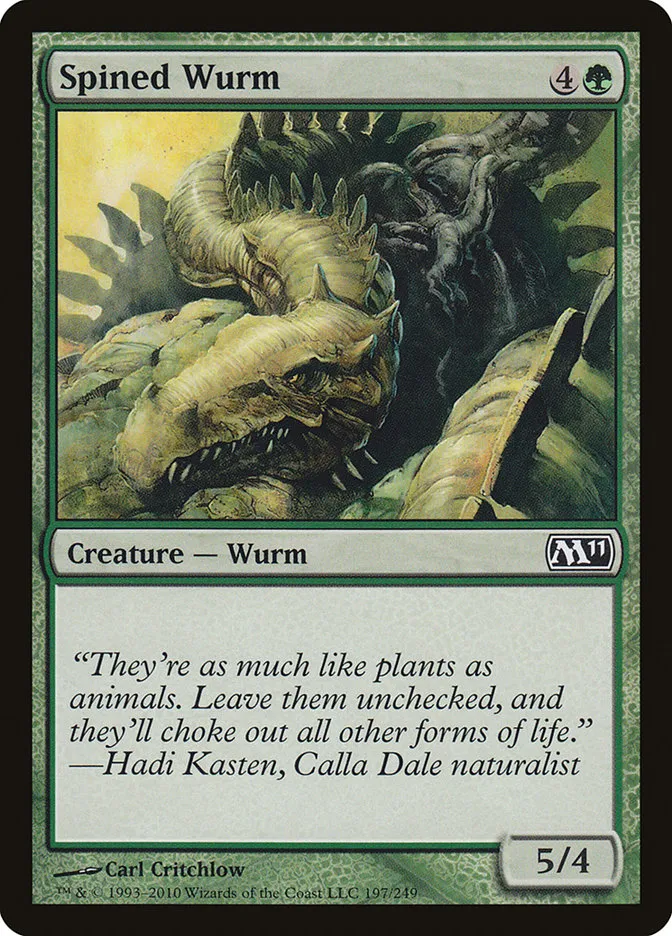 2010 Magic 2011 Spined Wurm common #197 common card image
