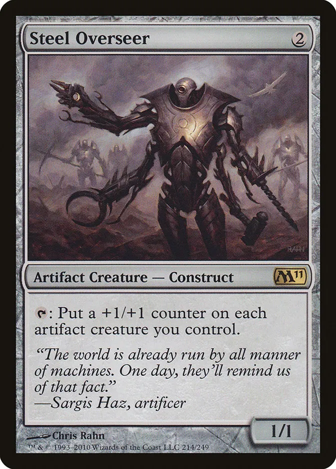 2010 Magic 2011 Steel Overseer #214 rare card image