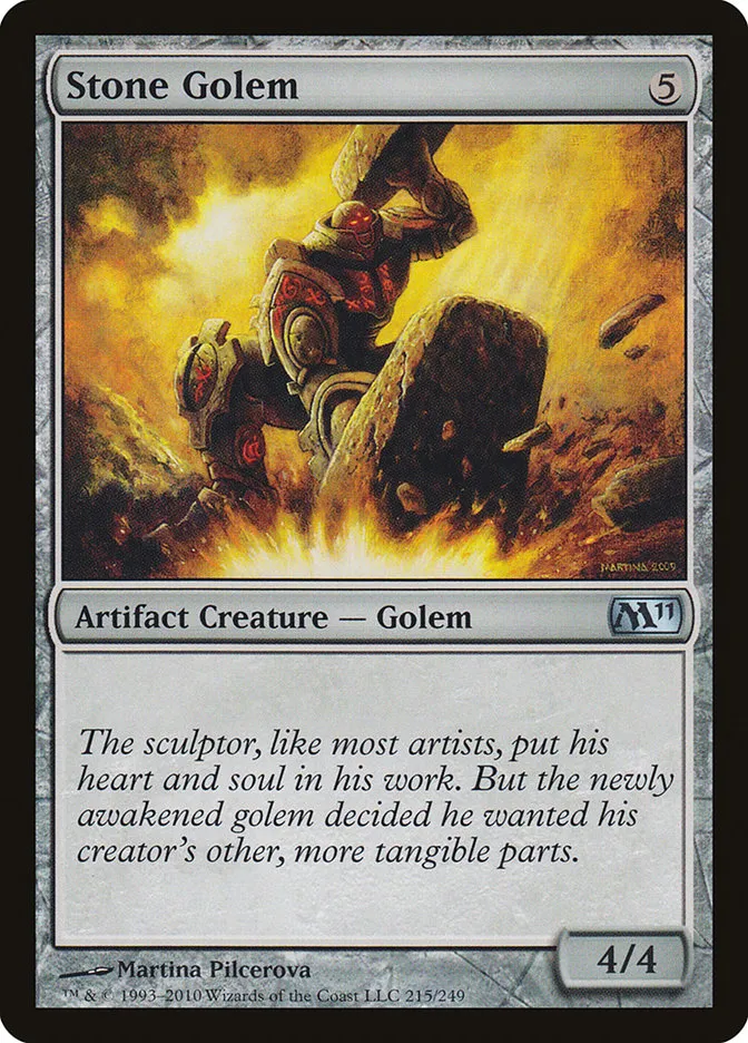 2010 Magic 2011 Stone Golem uncommon #215 uncommon card image