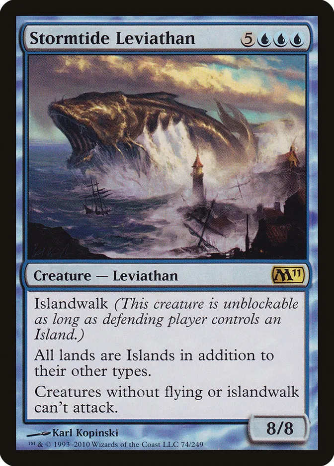 2010 Magic 2011 Stormtide Leviathan #74 rare card image