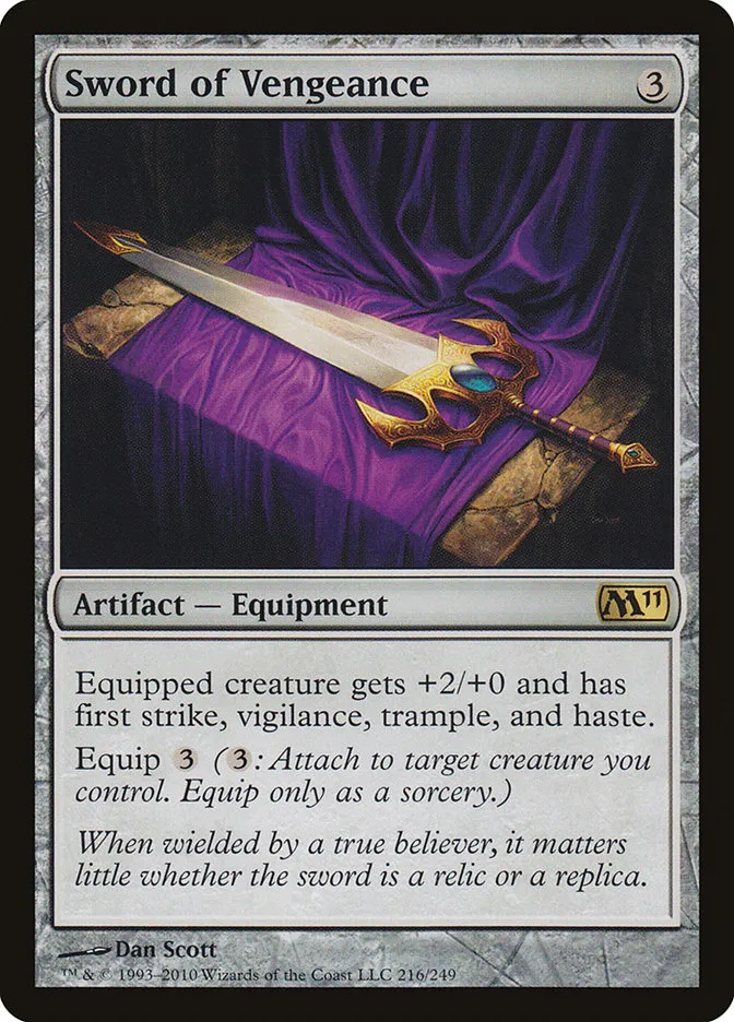 2010 Magic 2011 Sword of Vengeance #216 rare card image