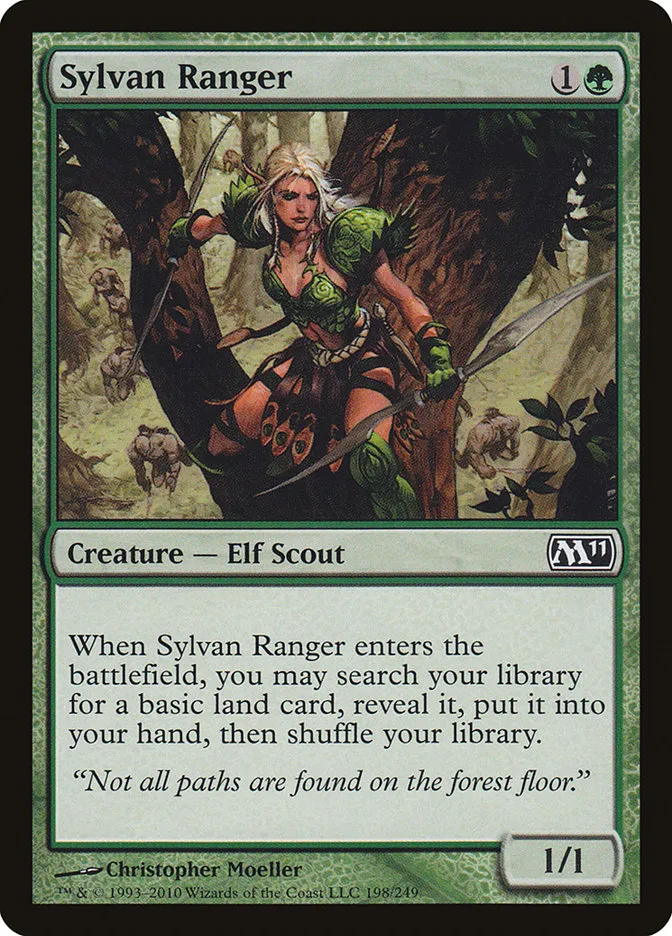 2010 Magic 2011 Sylvan Ranger #198 common card image