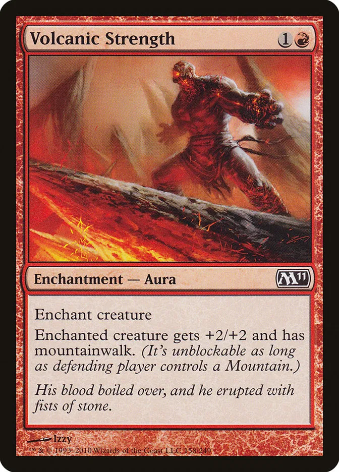 2010 Magic 2011 Volcanic Strength common #158 common card image