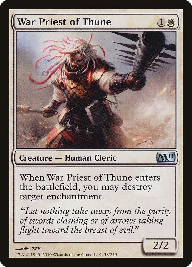 2010 Magic 2011 War Priest of Thune #38 uncommon card image