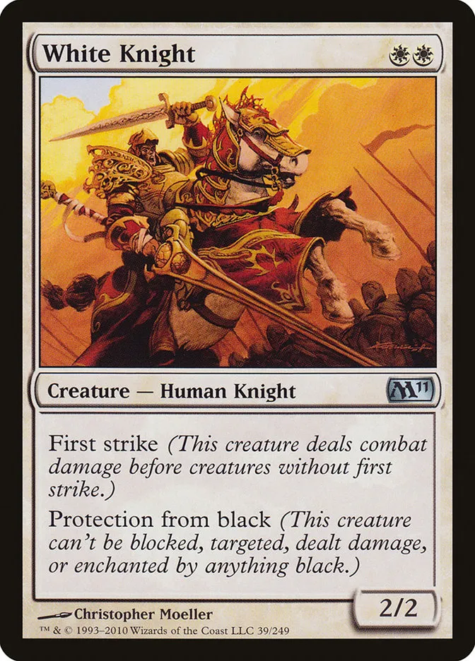 2010 Magic 2011 White Knight uncommon #39 uncommon card image