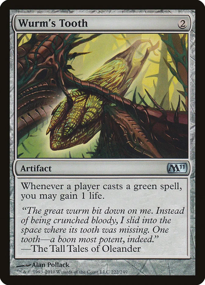 2010 Magic 2011 Wurm's Tooth uncommon #222 uncommon card image