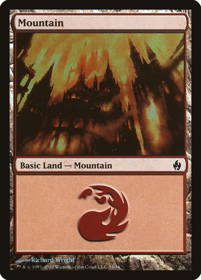 2010 Premium Deck Series: Fire and Lightning Mountain common #34 common card image