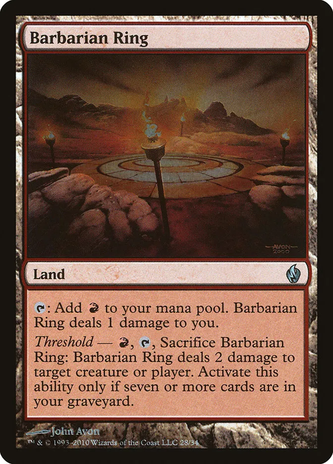 2010 Premium Deck Series: Fire and Lightning Barbarian Ring uncommon #28 uncommon card image
