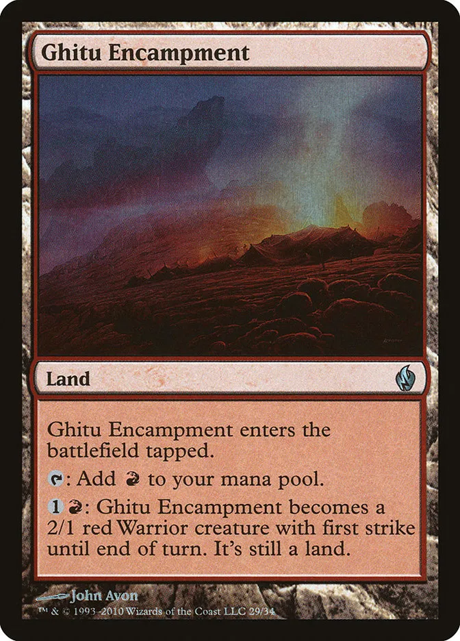 2010 Premium Deck Series: Fire and Lightning Ghitu Encampment uncommon #29 uncommon card image