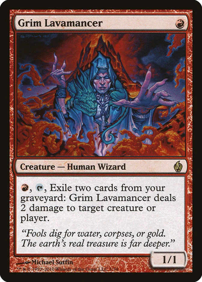 2010 Premium Deck Series: Fire and Lightning Grim Lavamancer rare #1 rare card image