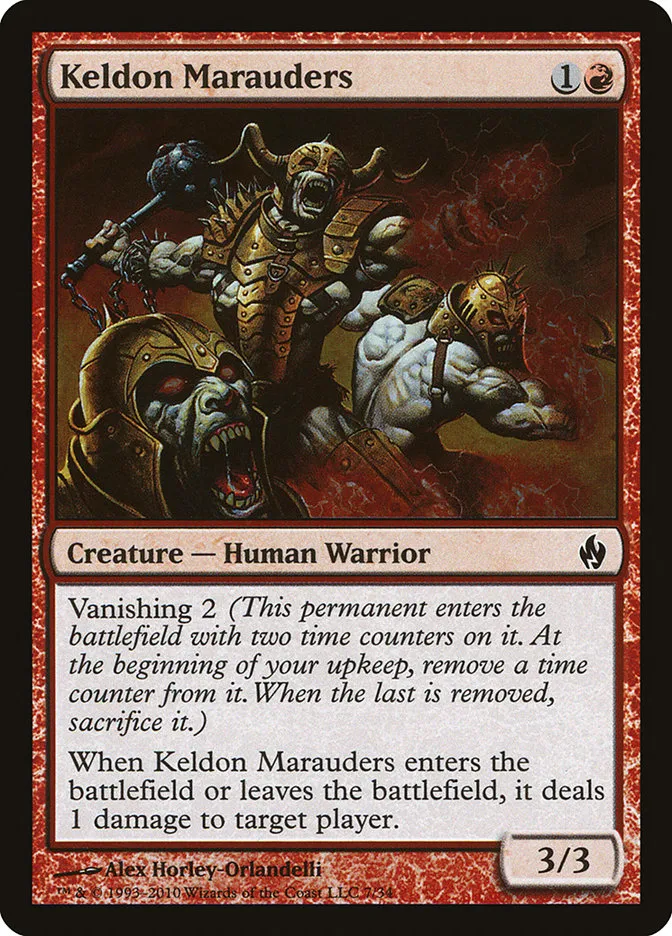 2010 Premium Deck Series: Fire and Lightning Keldon Marauders common #7 common card image