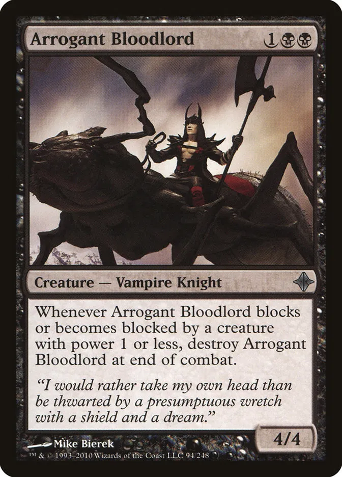2010 Rise of the Eldrazi Arrogant Bloodlord #94 uncommon card image